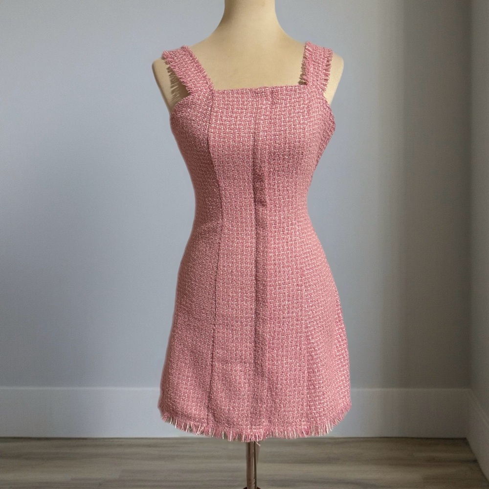 SHEIN Pink Tweed Mini Dress